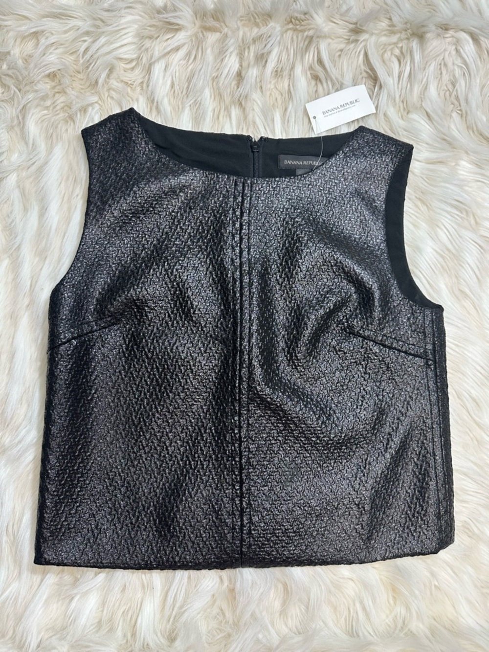 Banana Republic Metallic Textured Sleeveless Top XS NWT